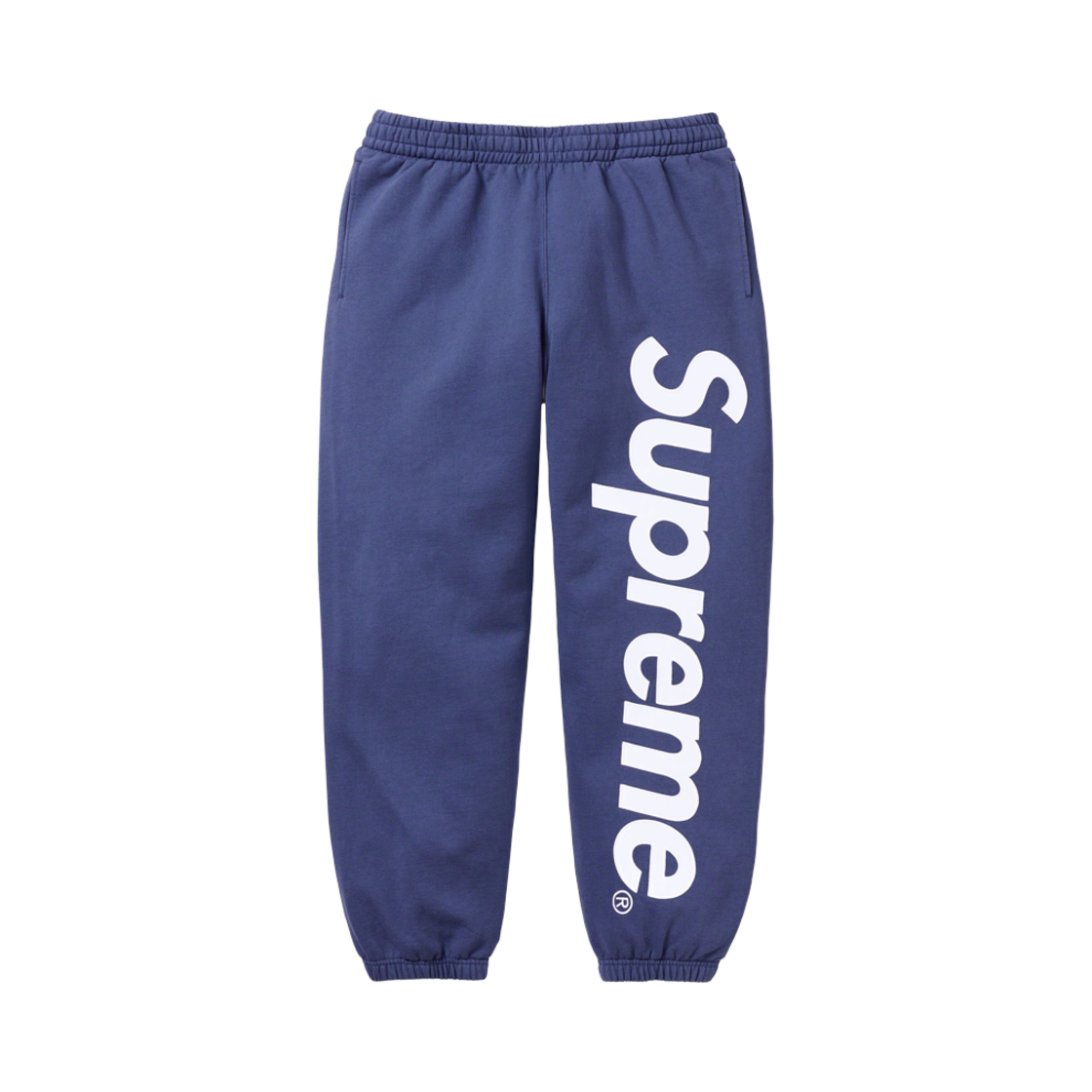 슈프림 사틴 아플리케 스웨트팬츠 워시드 네이비 - 23FW
