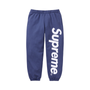 Supreme Satin Applique Sweatpants Washed Navy - 23FW