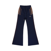 BORN TO WIN Suede Silver Line Jersey Boots Cut Pants Navy