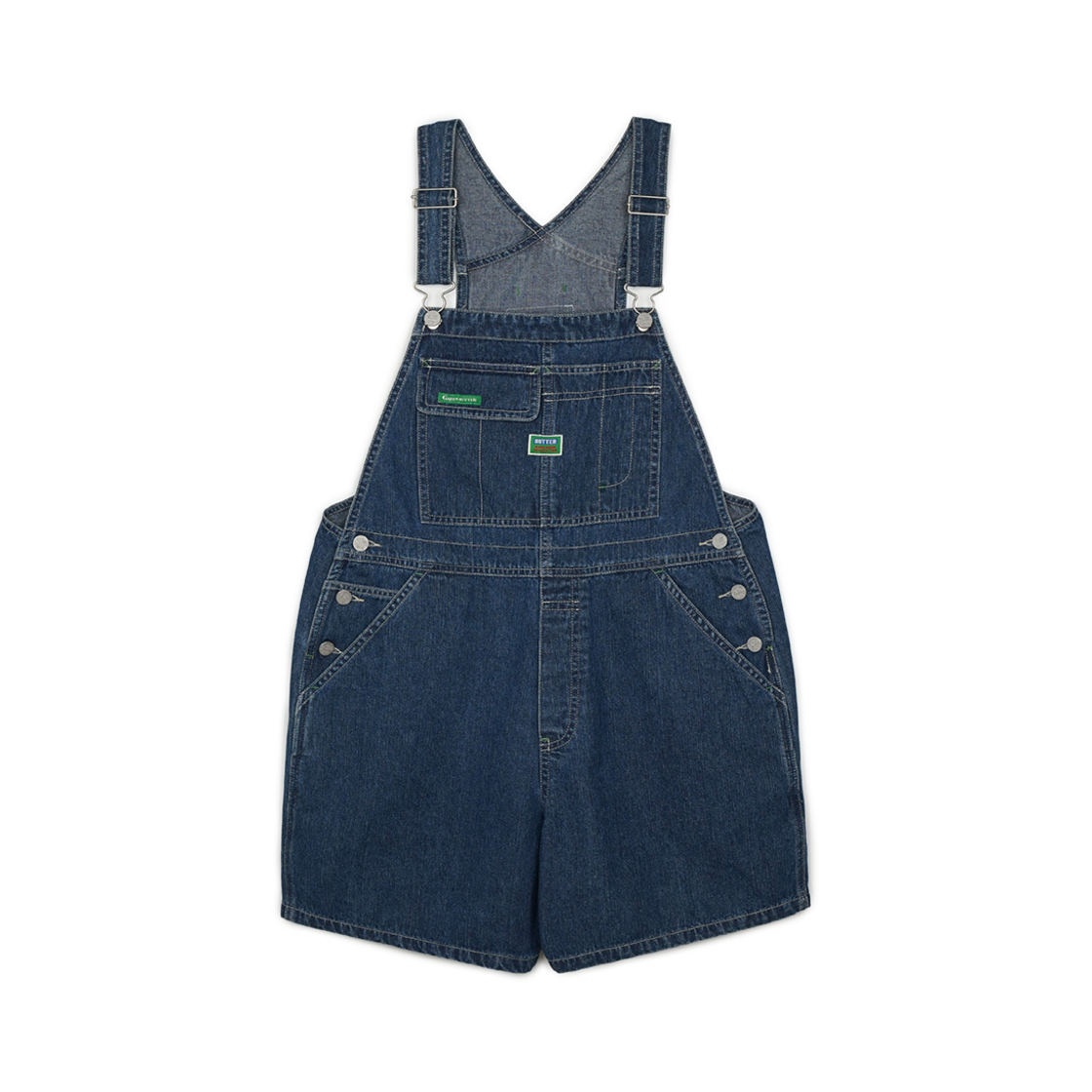 그린버터 데님 오버롤 쇼츠 블루(Greenbutter Denim Overall Shorts Blue)