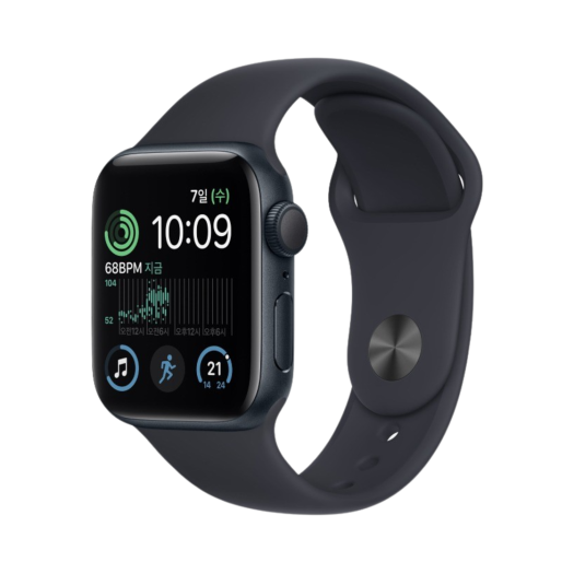 애플 워치 SE 40mm GPS 미드나이트 알루미늄 케이스 스포츠 밴드 미드나이트 (국내 정식 발매 제품)