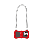 Gragg Layered Ribbon Case - Red (Layered Ribbon Mini Grip Chain - Silver)