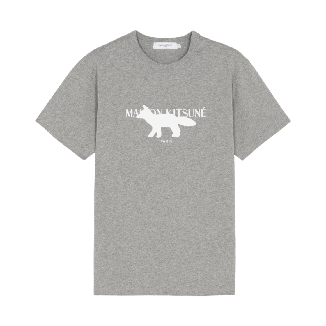 IM00153KJ0008-H150 Maison Kitsune Fox Stamp Classic T-Shirt Grey Melange