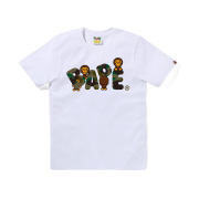 (W) BAPE 1st Camo Milo Bape Logo T-Shirt White Green
