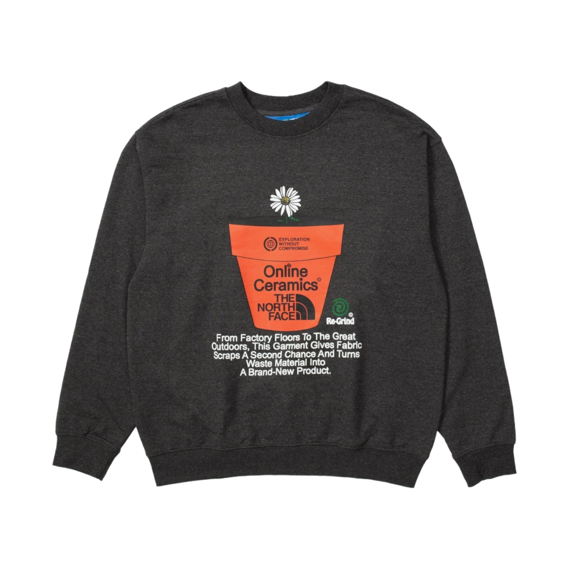 노스페이스 x 온라인 세라믹스 그래픽 크루넥 스웨트셔츠 블랙 리그라인드(The North Face x Online Ceramics Graphic Crew Sweatshirt Black Regrind) - 1