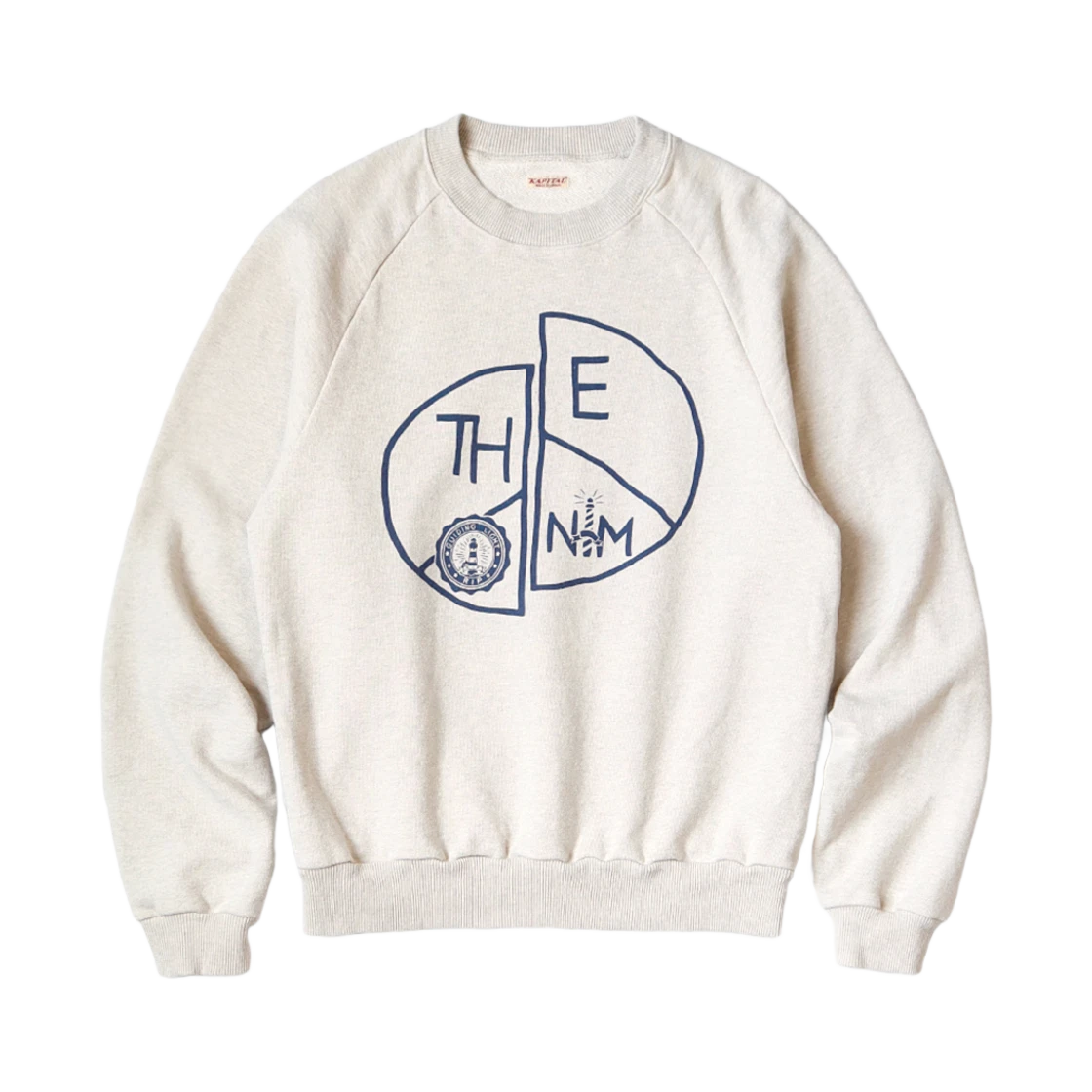 Kapital Kapital Top Fleece Raglan Crew Sweatshirt TH.DD Peace Pt Kinari · 4