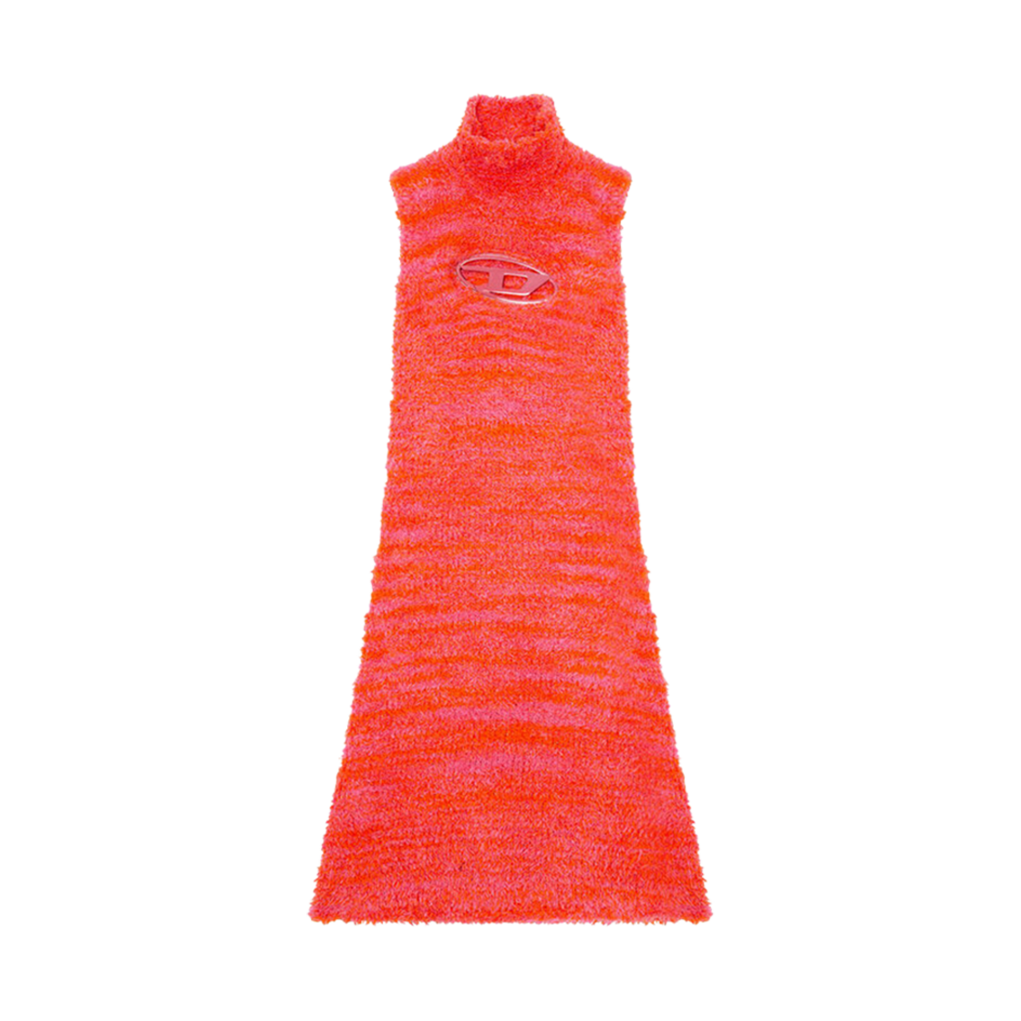 A111640BMAG-3CX (W) Diesel Fluffy Dress with Oval D Plaque Orange Pink