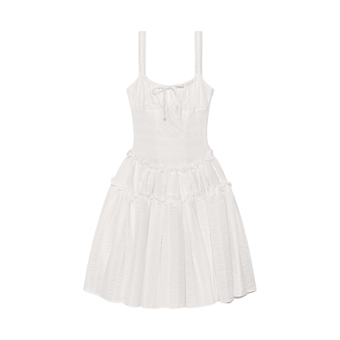 (W) 글로니 x 시미헤이즈 러브 스펠 미디 드레스 화이트((W) Glowny x Simihaze Love Spell Midi Dress White)