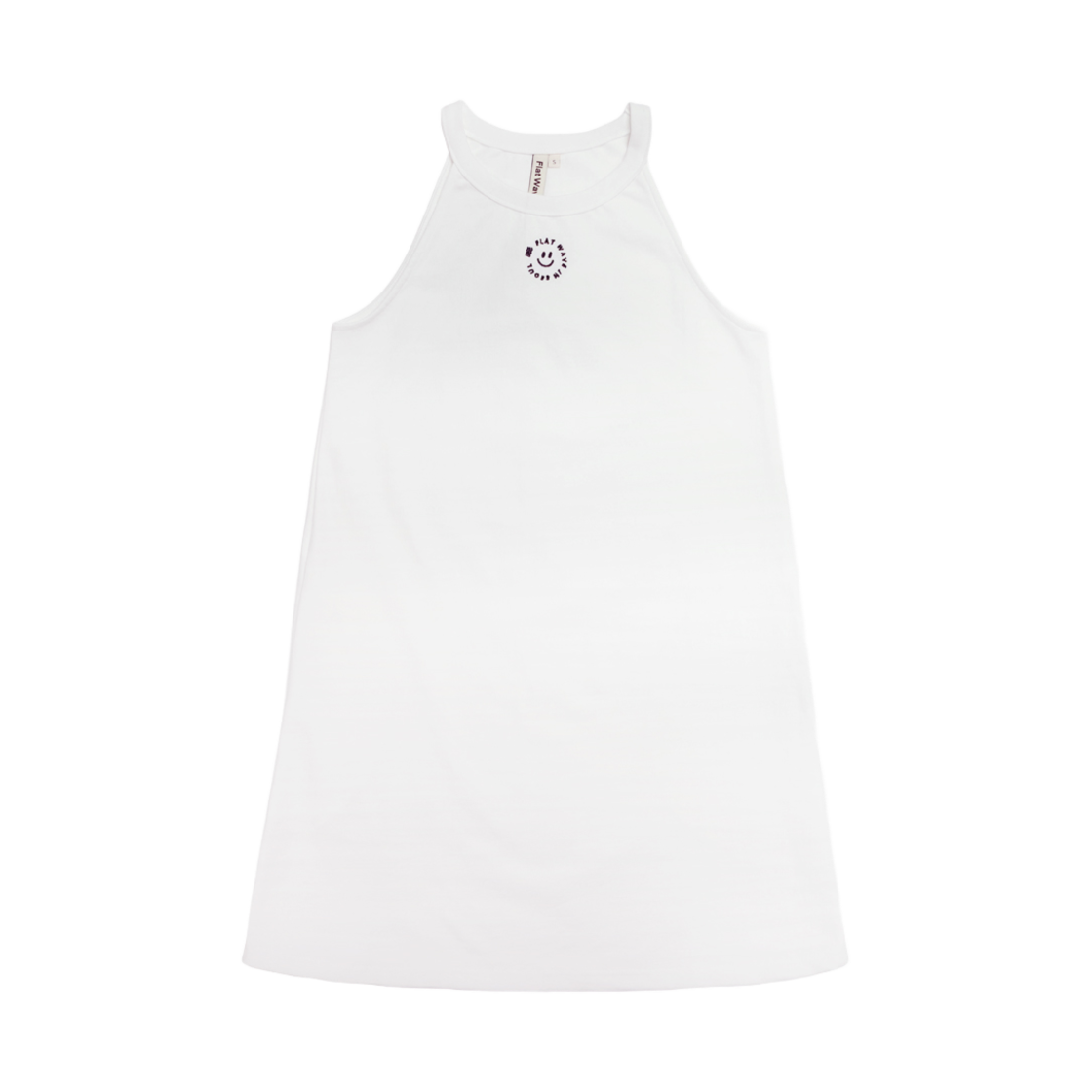 플랫웨이브 레터 홀터넥 원피스 화이트(Flatwave Lettur Halterneck Onepiece White)