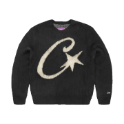 Corteiz C Star Mohair Knit Sweater Black