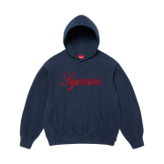 Supreme Embroidered Script Hooded Sweatshirt Navy - 24FW