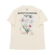 (W) Wooyoungmi Flower Back Logo T-Shirt Ivory - 24SS