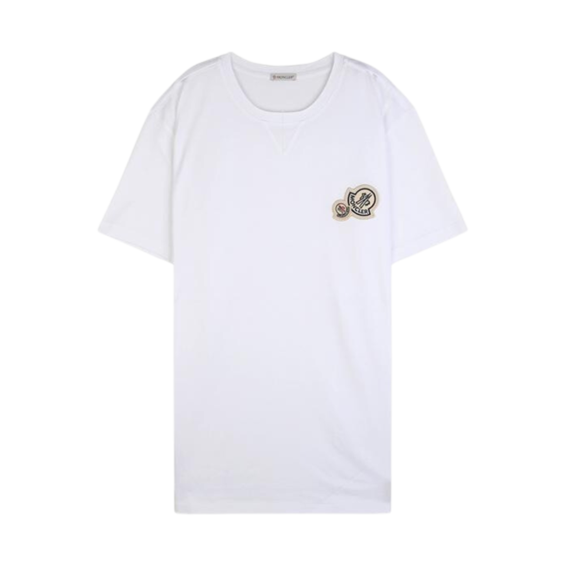 J2-091-8C00025-8390Y-001 Moncler Logo Patch Cotton T-Shirt White - 24FW