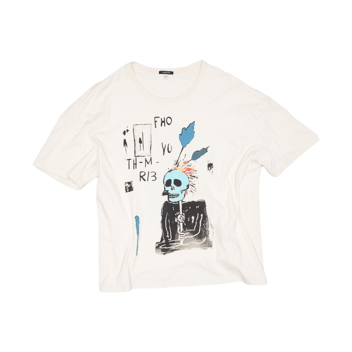 (W) R13 릴렉스드 펑크 스케치 티셔츠 내츄럴((W) R13 Relaxed Punk Sketch T-Shirt Natural)