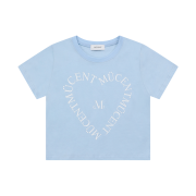 MUCENT Heart Lettering Half T Sky Blue