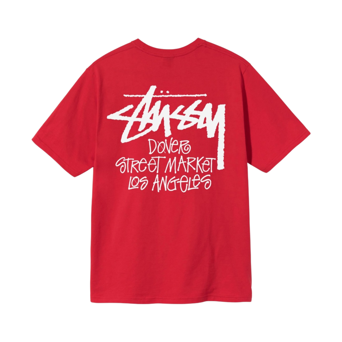 스투시 스탁 도버 스트리트 마켓 LA 티셔츠 레드(Stussy Stock DSM Los Angeles T-Shirt Red)