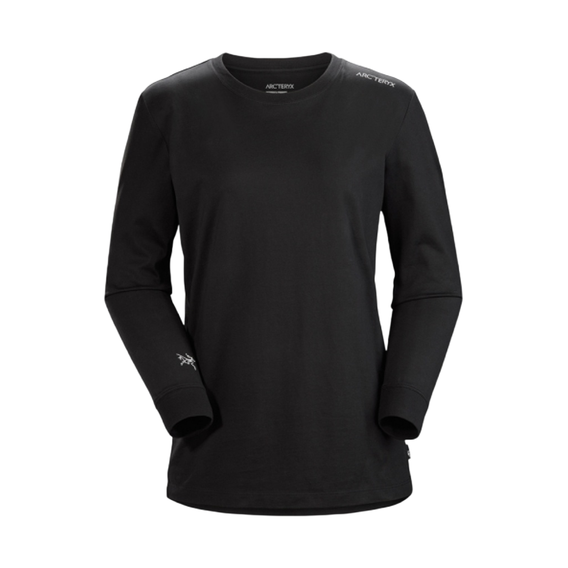 (W) 아크테릭스 오프센터 롱슬리브 티셔츠 블랙((W) Arc'teryx Off-Center LS T-Shirt Black) - 1