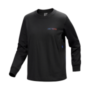 (W) Arc'teryx Kragg Cotton Bird Crew Neck LS T-shirt Black Multi