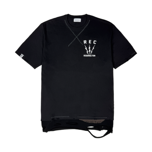 ◆SUNDAYOFFCLUB◆ Ecroulement Hand Distressed Tshirt Black SUNDAY OFF CLUB】Ecroulement Hand Distressed T-shirt Black