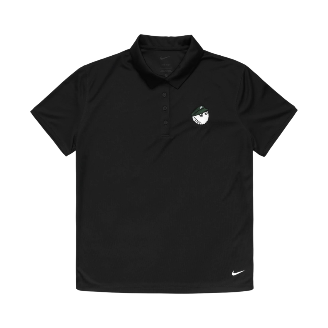(W) 말본 골프 x 나이키 드라이핏 빅토리 솔리드 폴로 블랙((W) Malbon Golf x Nike Dri-Fit Victory Solid Polo Black) - 1
