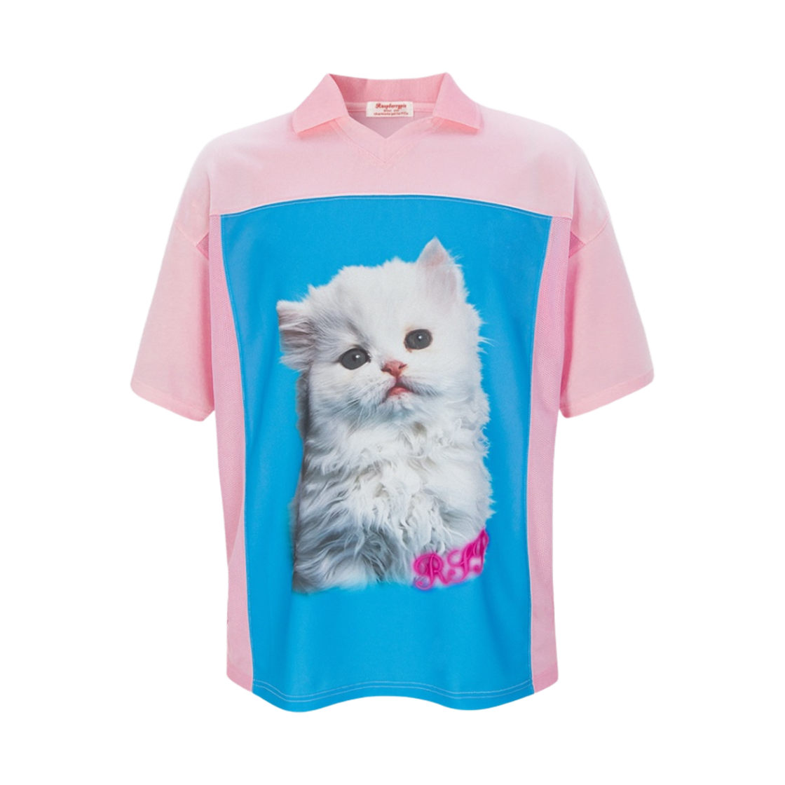 (W) 라즈베리파이 화이트 키티 사커 티셔츠 핑크((W) Raspberrypie White Kitty Soccer T-Shirt Pink)