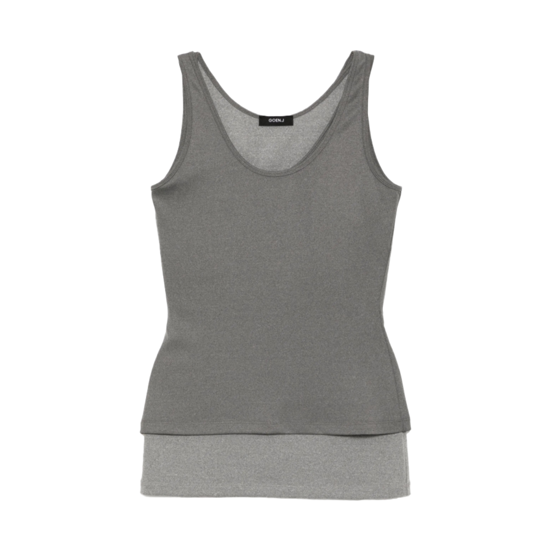 고엔제이 두얼 레이어 슬리블리스 탑 그레이/차콜(GOEN.J Dual-Layer Sleeveless Top Grey/Charcoal)