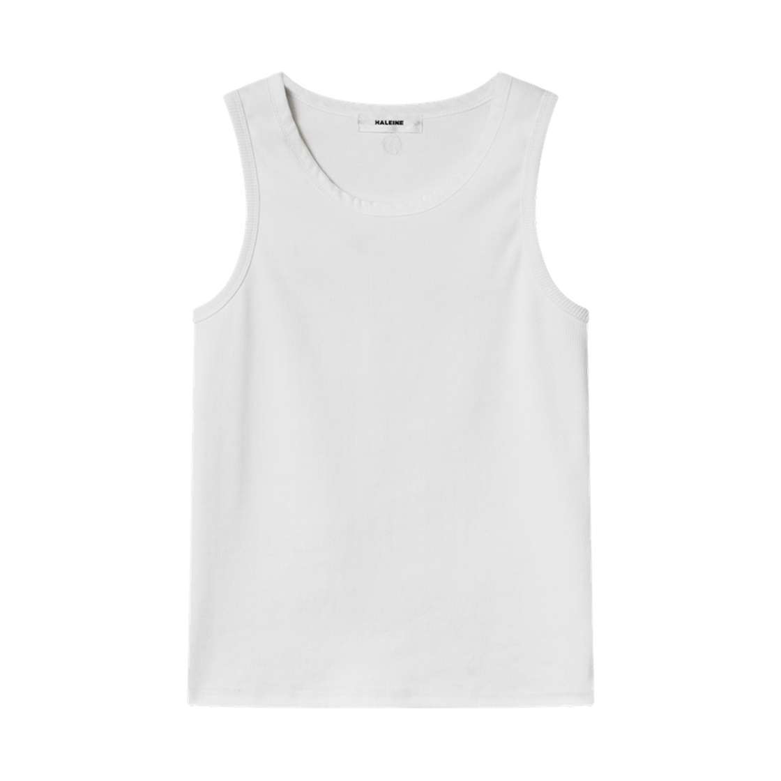 알렌느 믹스드 패브릭 슬리브리스 탑 오프화이트