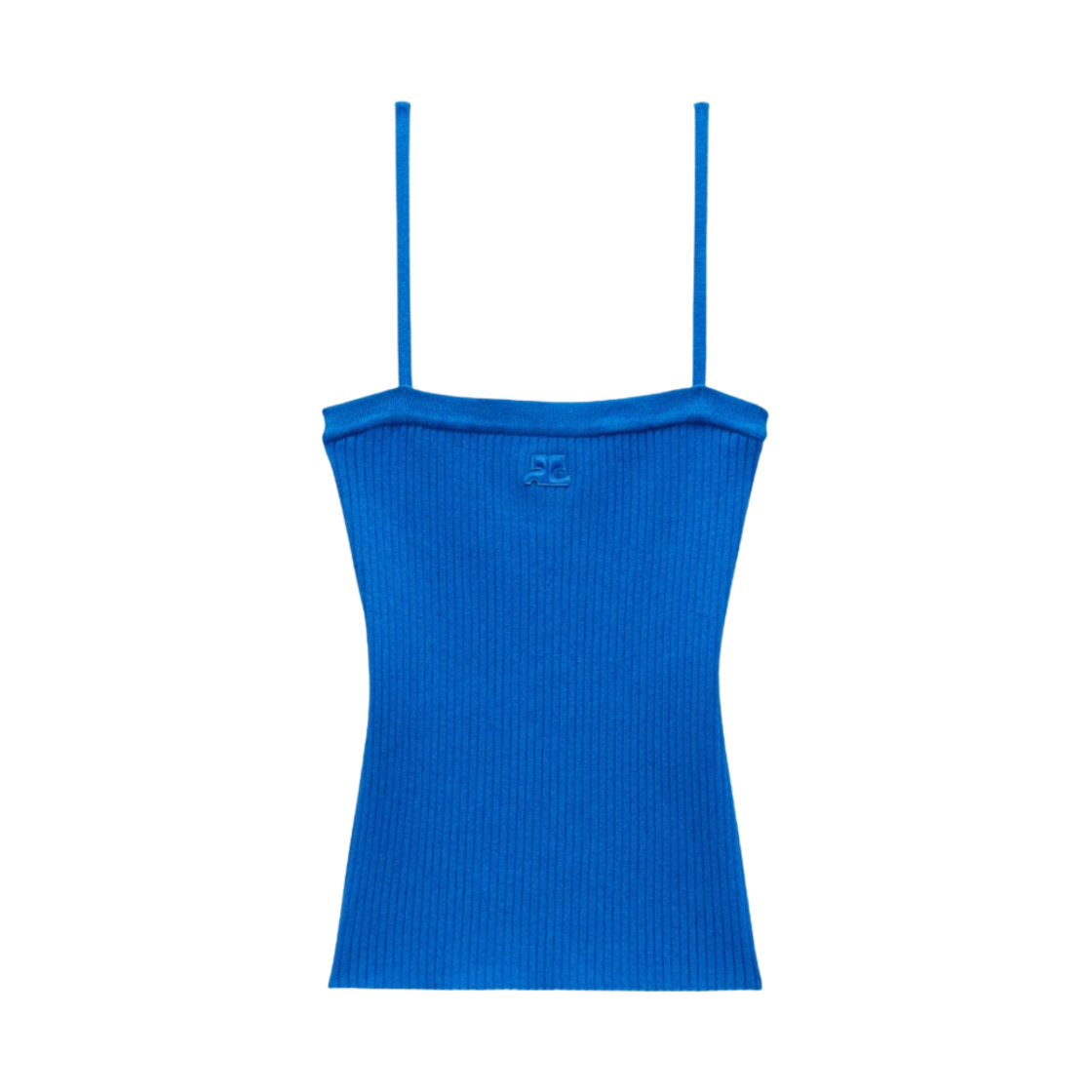 (W) 꾸레쥬 립 탱크탑 블루((W) Courreges Rib Tank Top Blue) - 1