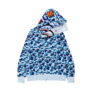 BAPE ABC Camo Double Shark Full Zip Hoodie Light Blue