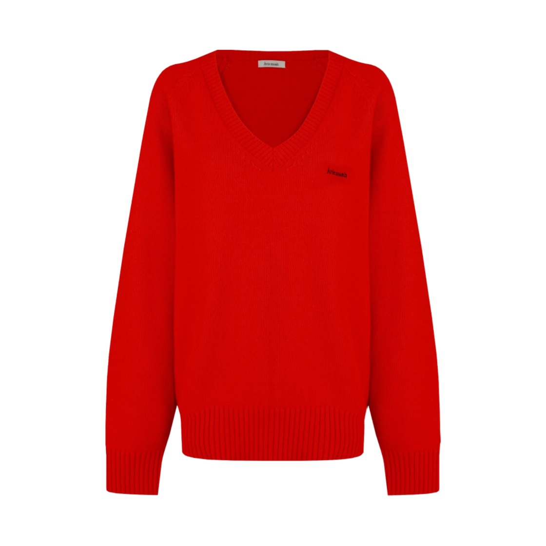 (W) 아비에무아 브이넥 울 캐시미어 스웨터 레드((W) Aviemuah V-Neck Wool Cashmere Sweater Red) - 1