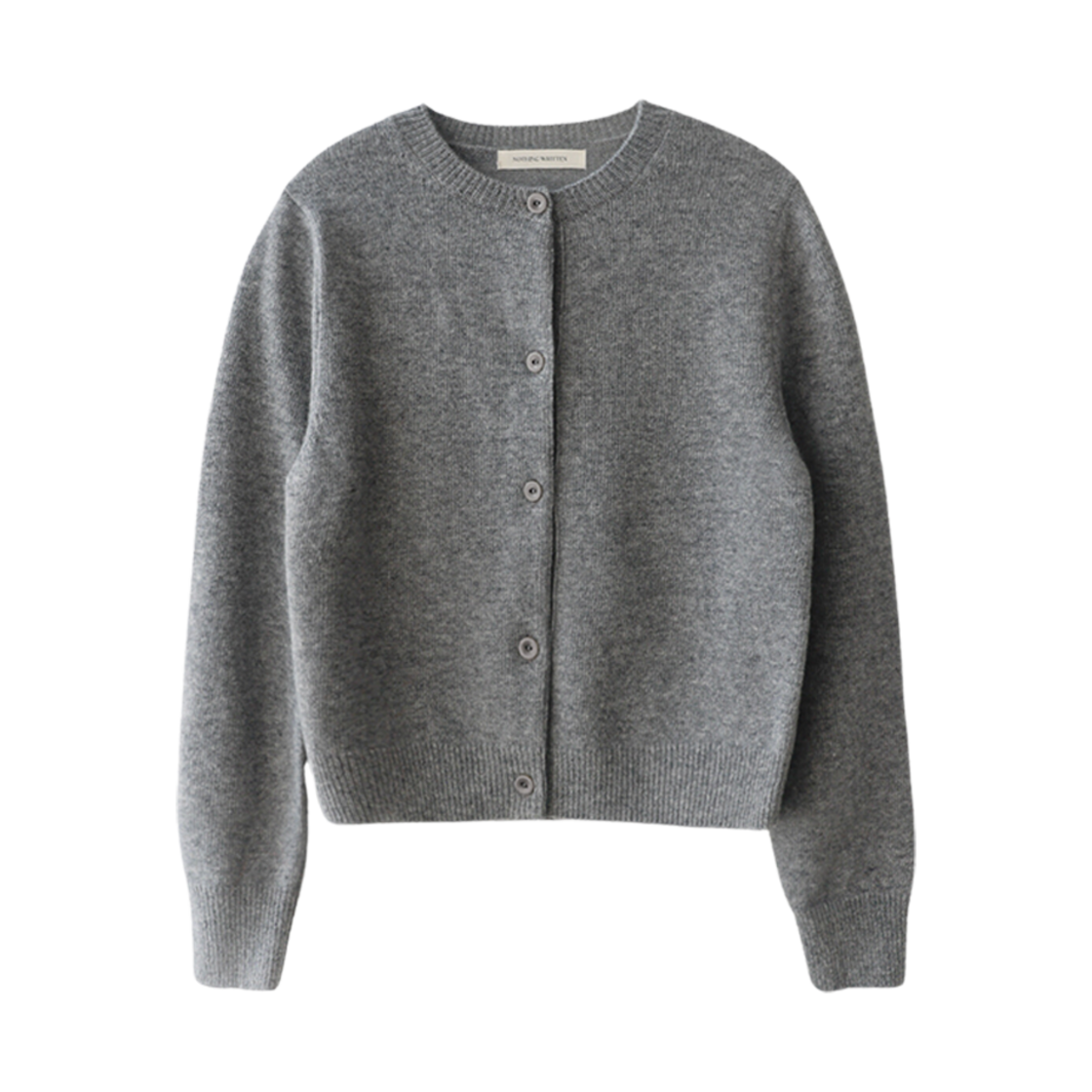 (W) 낫띵 리튼 톰 라운드 가디건 그레이((W) Nothing Written Tome Round Cardigan Gray)