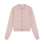 (W) Maison Kitsune Baby Fox Patch Regular Cardigan Pasture Rose