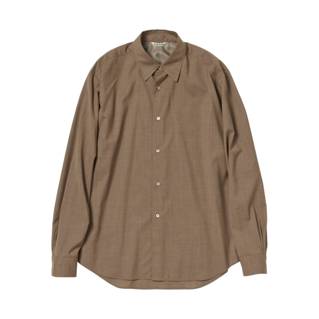 오라리 슈퍼 파인 트로피칼 울 셔츠 탑 브라운 - 23SS(Auralee Super Fine Tropical Wool Shirt Top Brown - 23SS) - 1