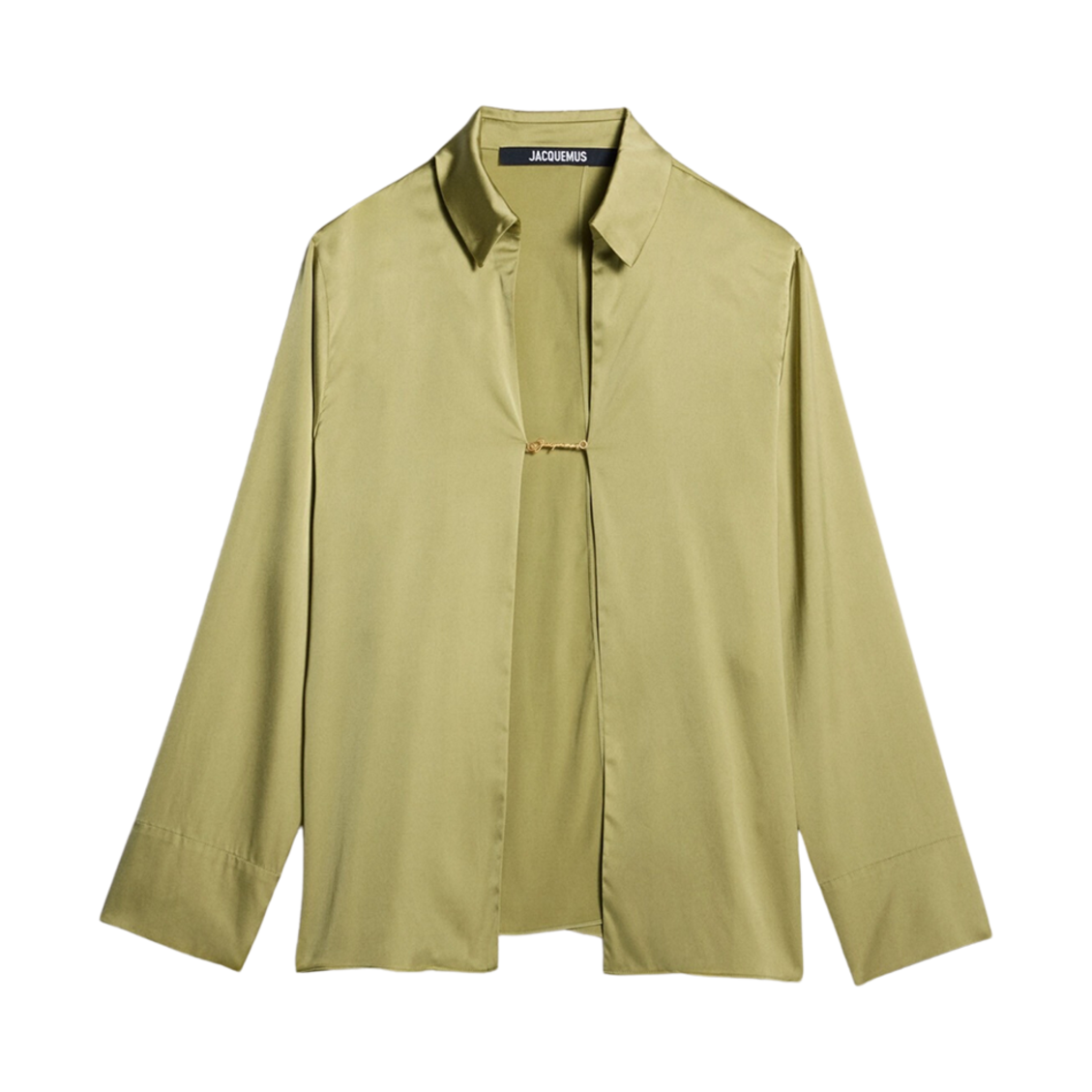 (W) 자크뮈스 라 슈미즈 노트 오픈 참 로고 셔츠 라이트 카키((W) Jacquemus La Chemise Notte Open Charm Logo Shirt Light Khaki) - 1