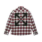 Off-White Allover Check Flannel Arrow Shirt Red