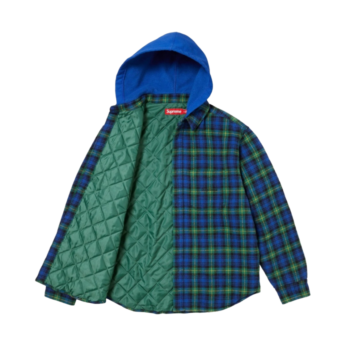 슈프림 타탄 플란넬 후드 셔츠 블루 - 23FW(Supreme Tartan Flannel Hooded Shirt Blue - 23FW) - 2