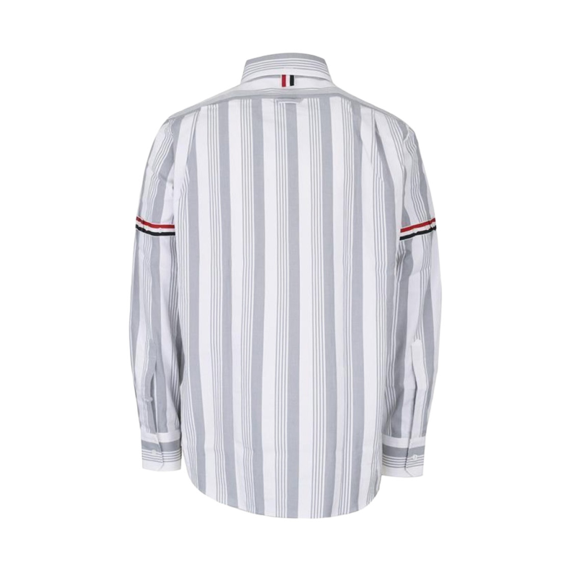 톰브라운 RWB 그로그랭 암밴드 시어서커 스트라이프 셔츠 미디움 그레이(Thom Browne RWB Grosgrain Armband Seersucker Striped Shirt Medium Grey) - 2