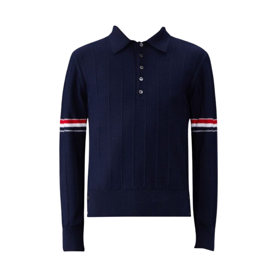 MKP108A-Y1002-415 Thom Browne Wool Relaxed Armband Polo Navy