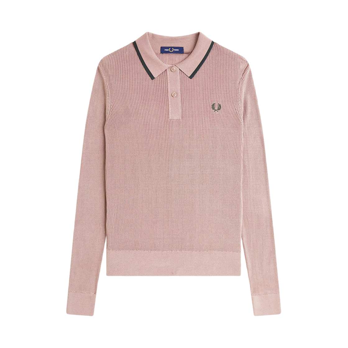 AFPF2438135-S52 Fred Perry Womens Ribbed Knitted Shirt Dark Pink