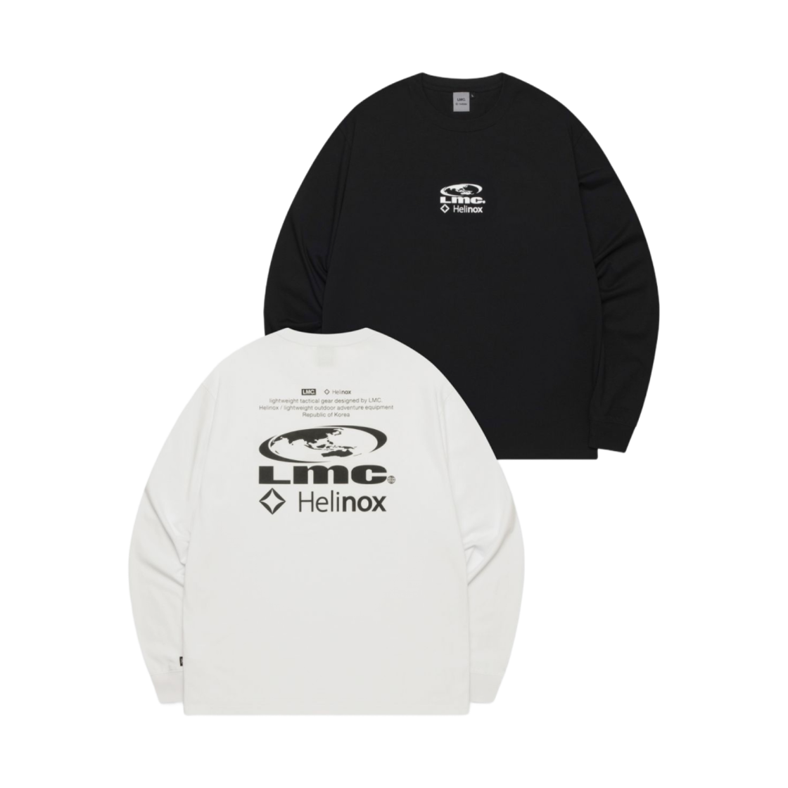 헬리녹스 x LMC 에어로풀 롱슬리브 티셔츠 화이트 & 블랙 (2개입)(Helinox x LMC Aerocool L/S T-Shirt White & Black (2 Pack))