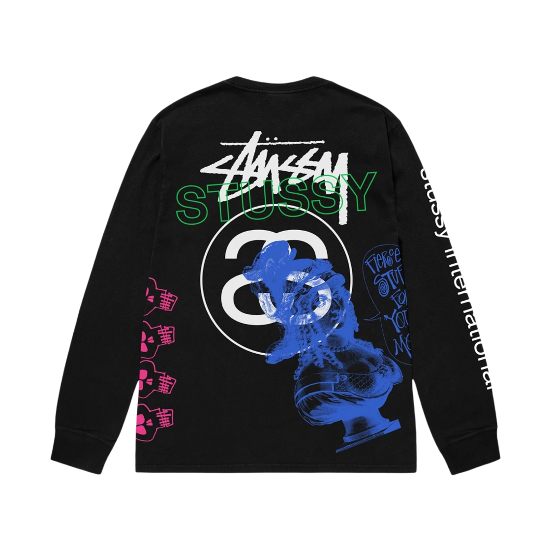 스투시 테스트 스트라이크 피그먼트 다이드 롱슬리브 티셔츠 블랙(Stussy Test Strike Pigment Dyed LS T-Shirt Black)