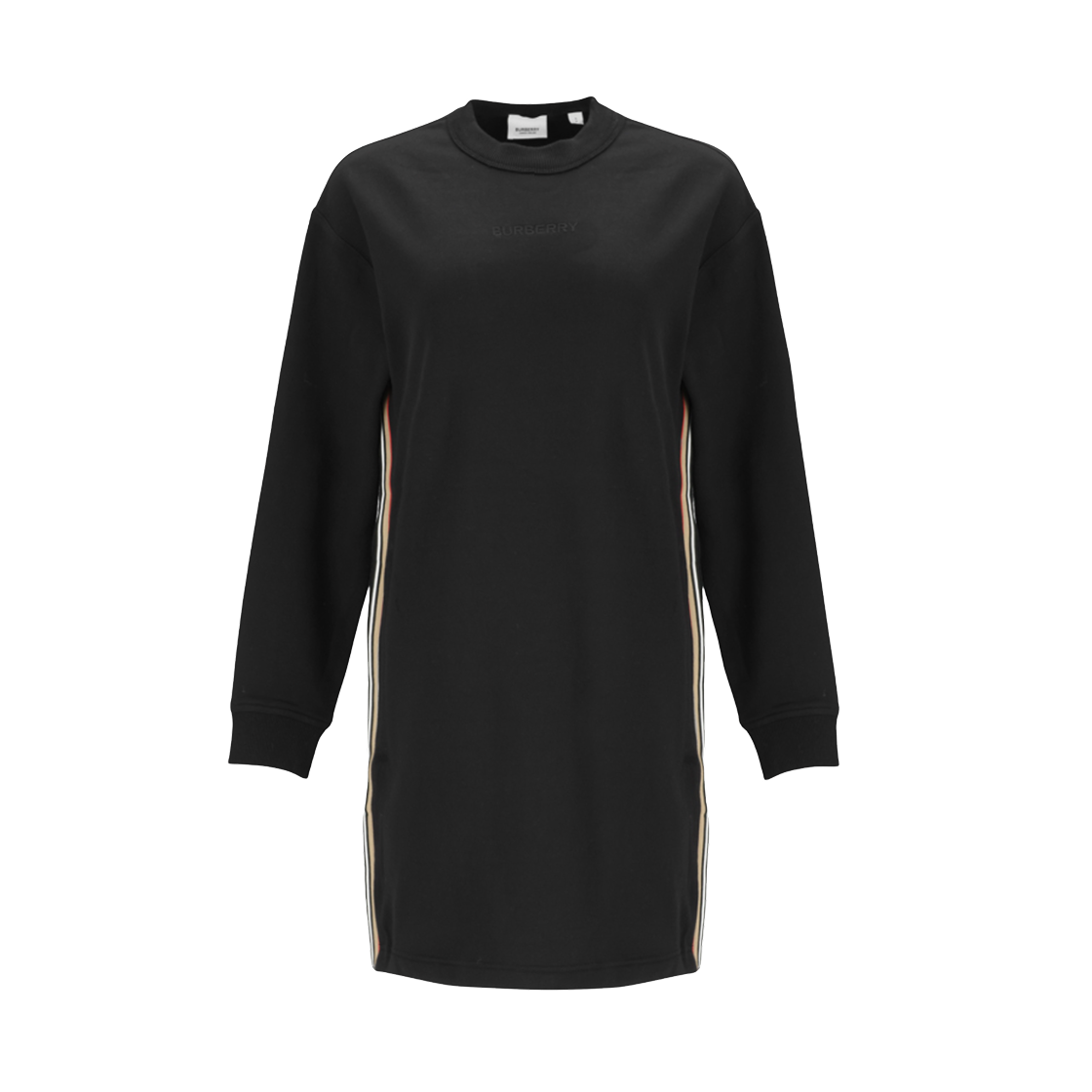 (W) 버버리 벌리 스트라이프 지퍼 코튼 원피스 블랙((W) Burberry Virley Stripe One Piece Black) - 1