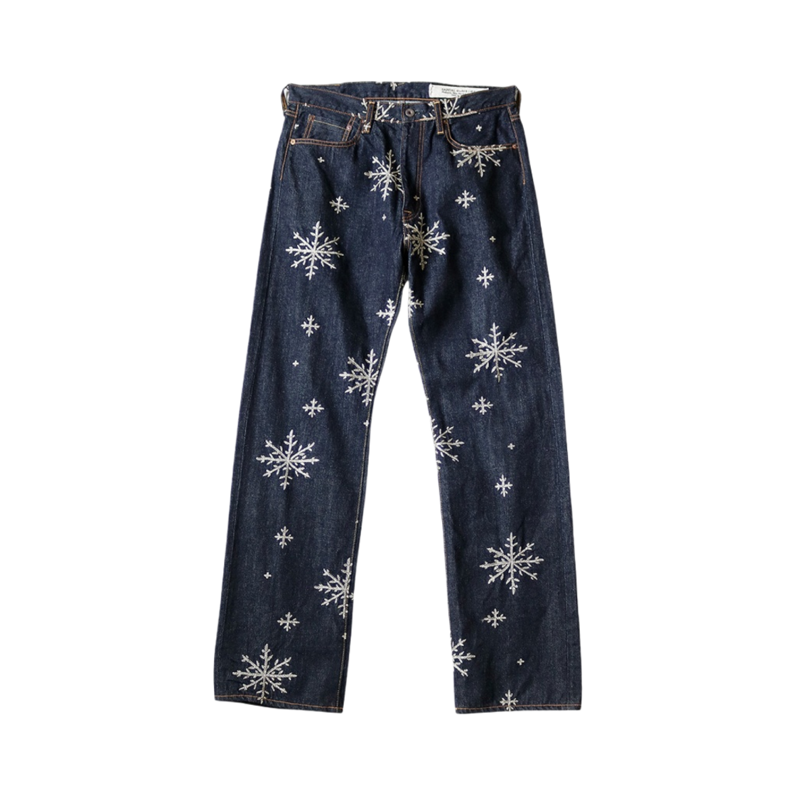 캐피탈 14온즈 데님 스노우 자수 패턴 5P TH 스트레이트 팬츠 인디고