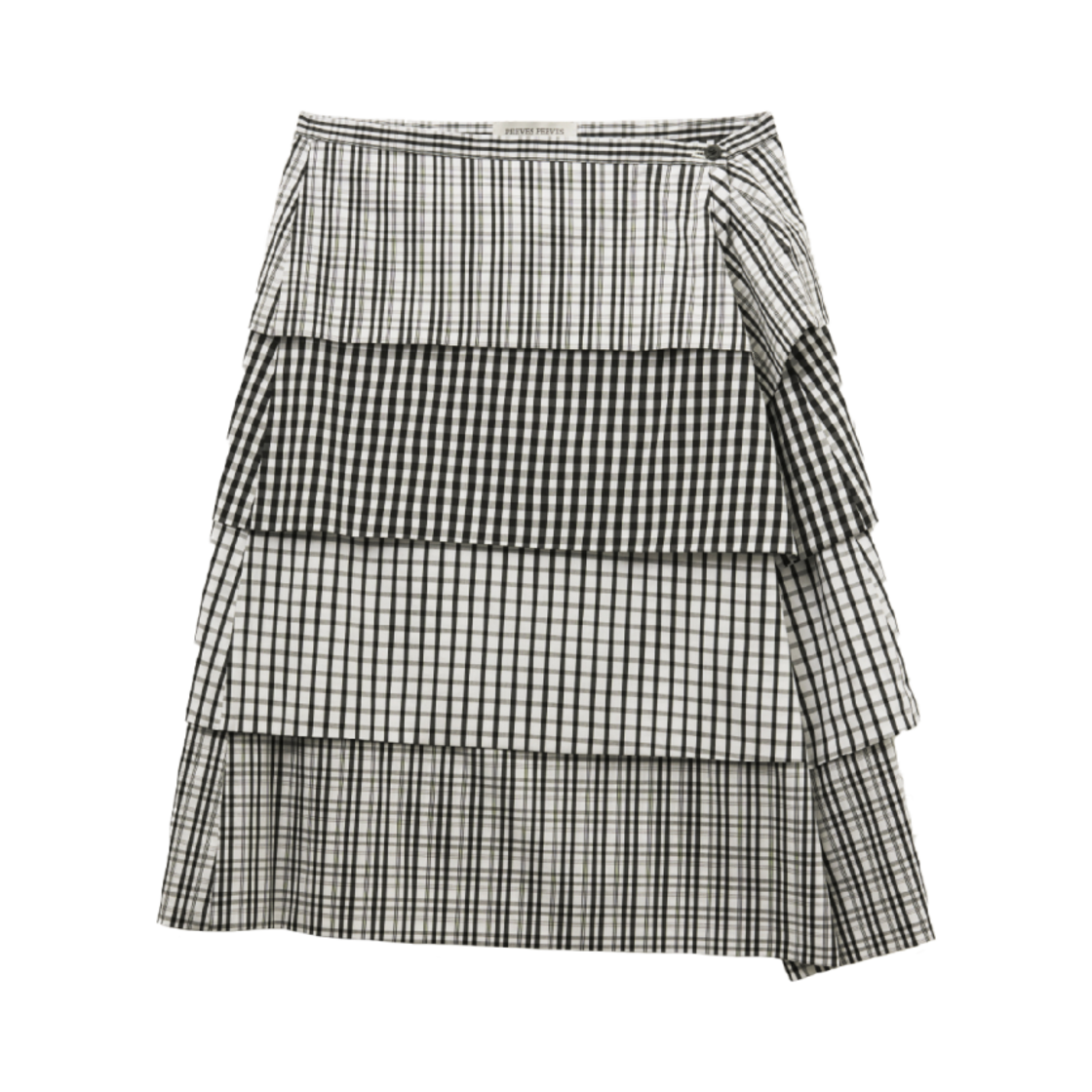PV25SSK001WHF Peeves Peeves Check Tiered Midi Skirt White