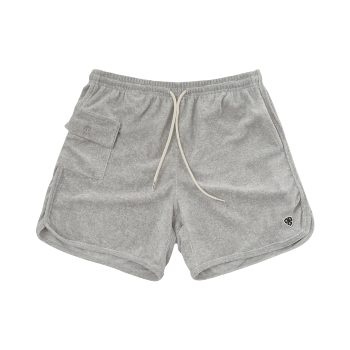 - Heritage Floss Crest Towel Pocket Shorts Grey
