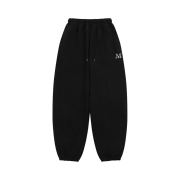 MUCENT Lash Metal Logo Jogger Sweat Wide Pants Black Jogger