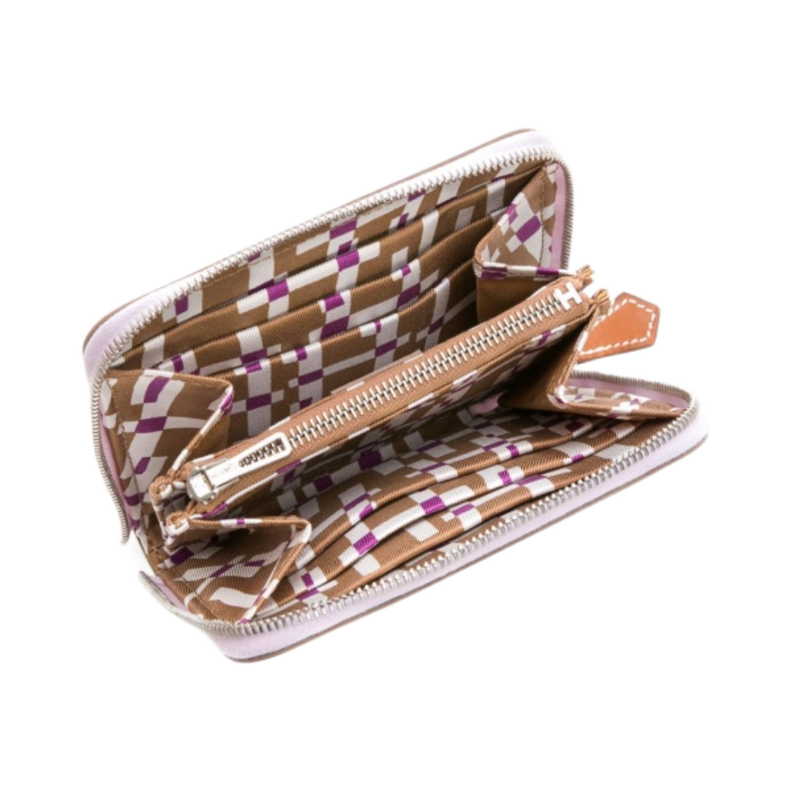 에르메스 실크인 컴팩트 지갑 앱송 바레니아 & 팔라듐 하드웨어 모브 빨 베르 피즈 차이(Hermes Silk'In Compact Wallet Epsom Barenia & Palladium Mauve Pale Vert Fizz Chai) - 2