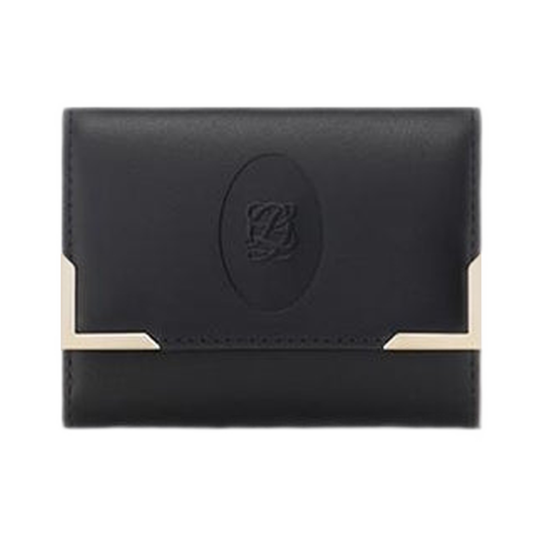LLSQ3HT01FF4BL0171 Louis Quatorze New Heritage Tri-Fold Half Wallet Black