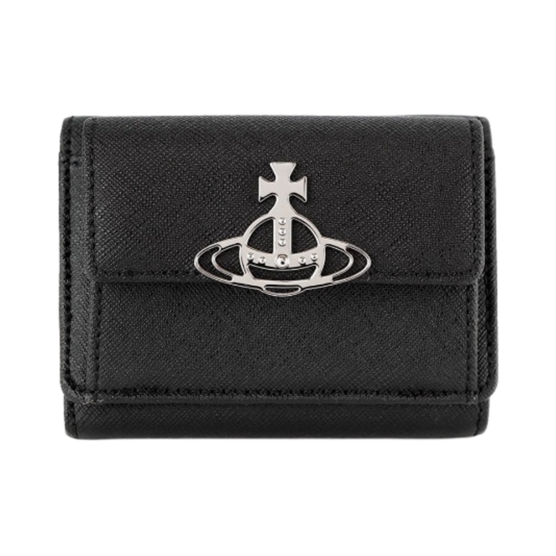 비비안 웨스트우드 사피아노 스몰 플랩 퍼스 블랙(Vivienne Westwood Saffiano Small Flap Purse Black) - 1