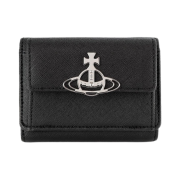 Vivienne Westwood Saffiano Small Flap Purse Black